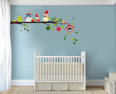 VCREATE DECOR 58 cm TREE WITH BIRDS Removable Sticker(Pack of 1)