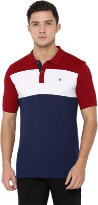 Allen Solly Colorblock Men Polo Neck Dark Blue T-Shirt