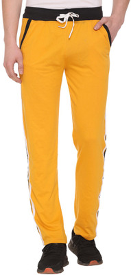 SHAUN Solid Men Yellow Track Pants