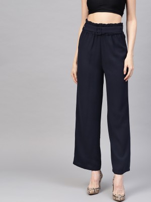 SASSAFRAS Regular Fit Women Dark Blue Trousers