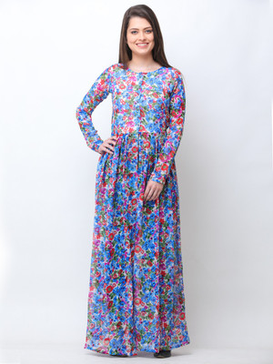 SHEERO Casual Full Sleeve Printed Women Blue Top
