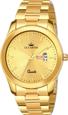 Le Carter 2019W12 Premium Gold Plated Day & Date Metal Luxury Analog Watch - For Men