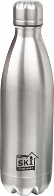 SKI Homeware Bottle Maintains inside temp 18 hrs 1000 ml Bottle(Pack of 1, Silver, Steel)
