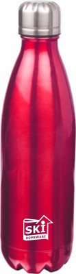 SKI Homeware Double Wall Vacuum Insulated Bottle Maintains inside temp 18 hrs 1000 ml Bottle(Pack of 1, Red, Steel)