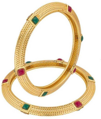 Princy Enterprise Brass Gold-plated Bangle Set(Pack of 2)