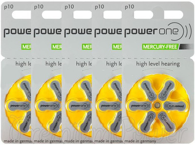 Power one Hearing Aid P10 PR70 BTE Compatible Genuine Product   Battery(Pack of 30)