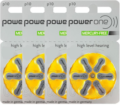 Power one Hearing Aid P10 PR70 BTE Compatible Genuine Product   Battery(Pack of 24)