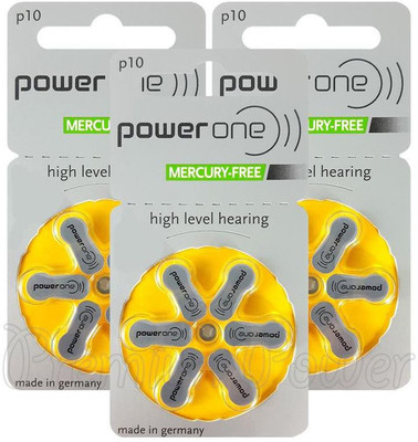 Power one Hearing Aid P10 PR70 BTE Compatible Genuine Product   Battery(Pack of 18)