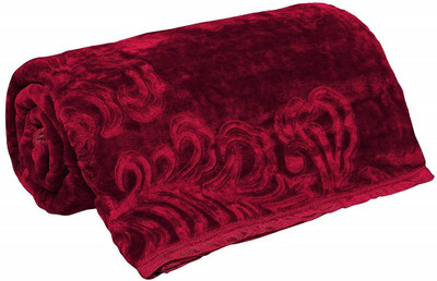 SUNJES Self Design Double Swaddling Baby Blanket for  AC Room(Polyester, Maroon)