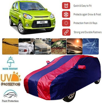 MotohunK Car Cover For Maruti Suzuki Alto 800 (With Mirror Pockets)(Red, Blue)