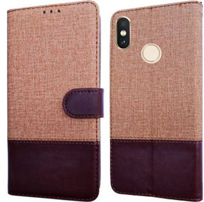 Spicesun Flip Cover for Mi Redmi Y2(Brown, Cases with Holder)