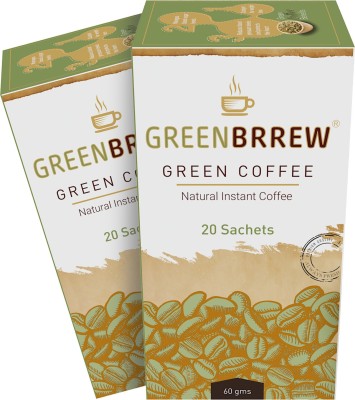 GreenBrrew Green Coffee Beans for Weight Loss Instant Coffee(2 x 60 g, Green Coffee Flavoured)