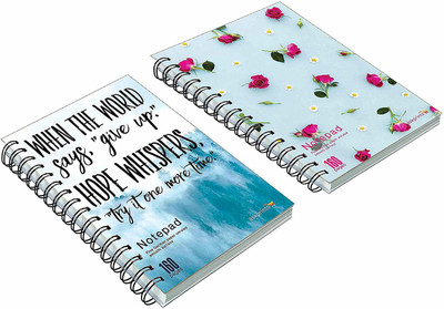 Askprints A5 Notebook (Unruled Wire Bound Spiral Notebook, Multicolor, Pack of 2) A5 Notebook unruled 160 Pages(Combo1, Pack of 2)