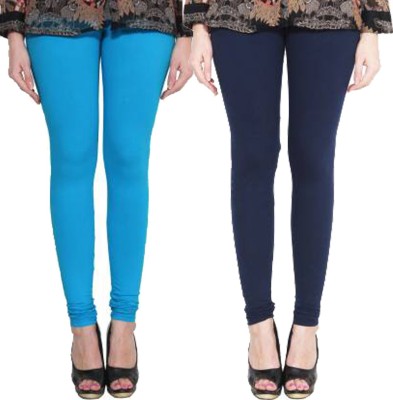 Clarita Churidar  Ethnic Wear Legging(Dark Blue, Light Blue, Solid)