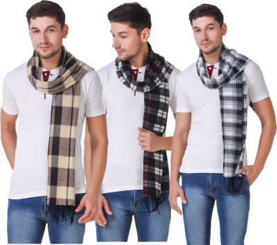 Fit N Fine Checkered Men & Women Muffler(Pack of 3)