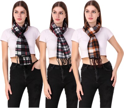 Fit N Fine Checkered Men & Women Muffler(Pack of 3)