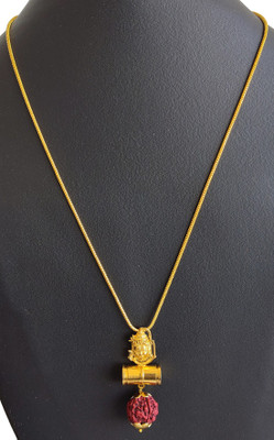 ShopGlobal Stylish & Trendy most popular Designer lord Shiv damru rudraksha Gold-plated Plated Brass, Alloy Chain