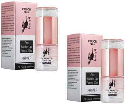 Color Feel Pre Make Up Face Gel Primer Oil Free & Mattifying ( 2 Pc x 30 ml ) Primer  - 60 ml(Skin)