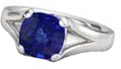 Suruchi Gems & Jewels Certified Blue Sapphire (Neelam) 10.25 Ratti or 9.5 Carat for Male & Female 92.5 Sterling Silver Sterling Silver Sapphire Ring