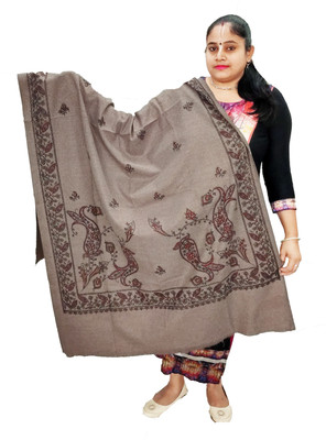 KAVIM Wool Printed Men Shawl(Grey)