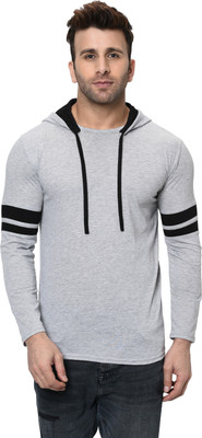 Jangoboy Printed Men Hooded Neck Grey T-Shirt