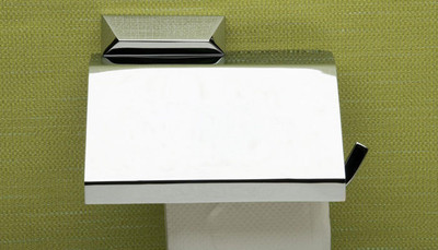 Epraiser TRI 609 Brass Chrome Plated Ultra modern Cutting Edge Design Paper Holder with Lid Brass Toilet Paper Holder(Lid Included)