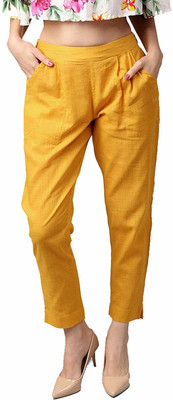 ShreeJeeFab Regular Fit Women Yellow Trousers