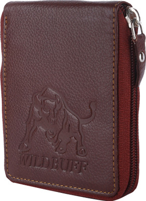 WILDBUFF Men Brown Genuine Leather Wallet(5 Card Slots)