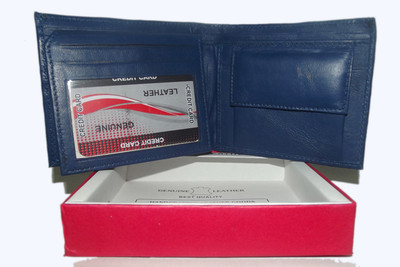 22% OFF on PE Men Casual, Formal Blue Genuine Leather Wallet(4 Card Slots) 22% OFF on PE Men Casual, Formal Blue Genuine Leather Wallet(4 Card Slots)