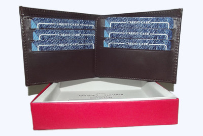 18% OFF on PE Men Casual, Formal Brown Genuine Leather Wallet(8 Card Slots)