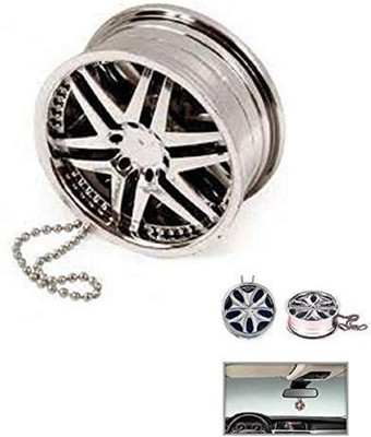 Ramanta Ocean, Lemon and Flowery Diffuser Funky Alloy Wheel Style Hanging Car Air Freshener Gel Perfume (Pack of 1)(1 Units)