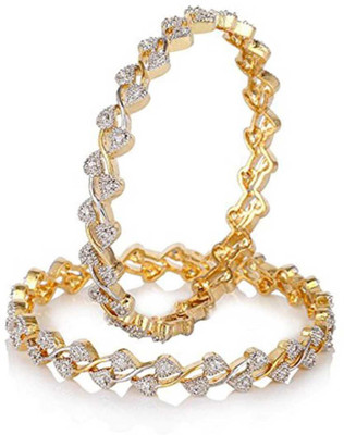Unique Collection Alloy Brass Bangle Set(Pack of 2)