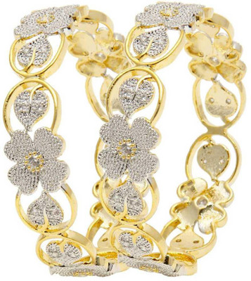 Unique Collection Alloy Gold-plated Bangle Set(Pack of 2)