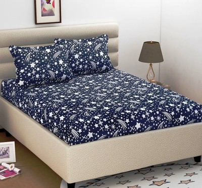 JK Creation 182 TC Polycotton Double Printed Flat Bedsheet(Pack of 1, Multicolor)