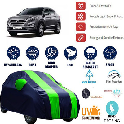 MotohunK Car Cover For Hyundai Tucson (With Mirror Pockets)(Blue, Green)