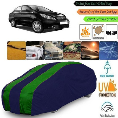 MotohunK Car Cover For Tata Manza (With Mirror Pockets)(Green, Blue)