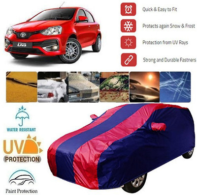 MotohunK Car Cover For Toyota Etios Liva (With Mirror Pockets)(Red, Blue)