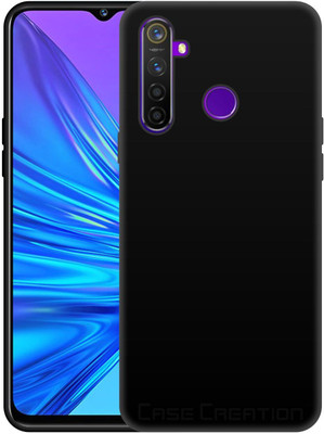 CASE CREATION Back Cover for Realme 5 Pro Soft Fabric Case Hybrid Protective Mobile Cover(Black, Grip Case, Pack of: 1)