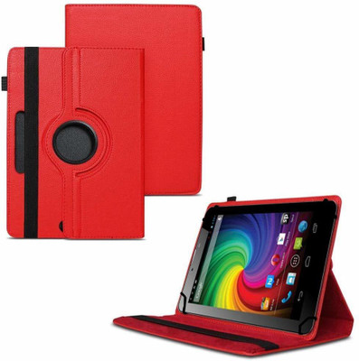 TGK Flip Cover for Micromax Funbook Mini P410i Tablet 7 inch 4GB, Wi-Fi3G+Voice Calling / Rotating Leather Case(Red, Cases with Holder)