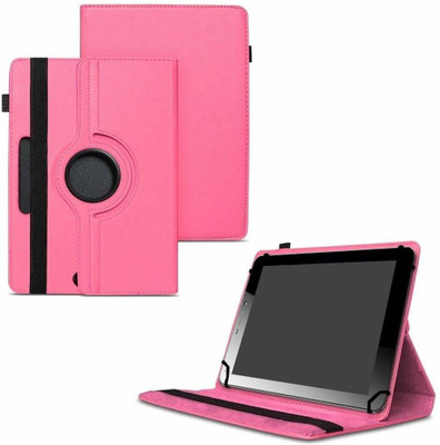 TGK Flip Cover for Micromax Funbook Mini P365 Tablet 7 Inch / Rotating Leather Case(Pink, Cases with Holder)