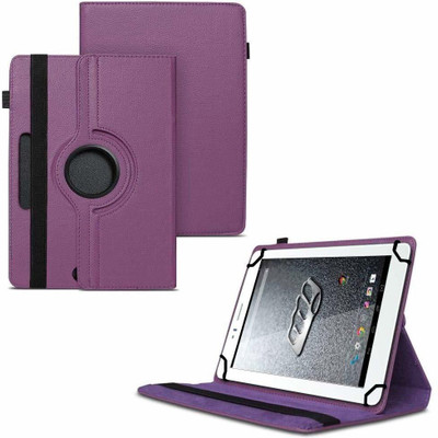 TGK Flip Cover for Micromax Canvas Tab P470 Tablet 7 inch/ Rotating Leather Stand Case(Purple, Cases with Holder)