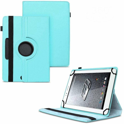 TGK Flip Cover for Micromax Canvas Tab P470 Tablet 7 inch/ Rotating Leather Stand Case(Blue, Cases with Holder)