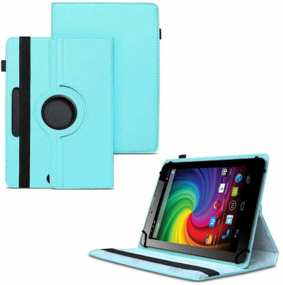 TGK Flip Cover for Micromax Funbook Mini P410i Tablet 7 inch 4GB, Wi-Fi3G+Voice Calling / Rotating Leather Case(Blue, Cases with Holder)