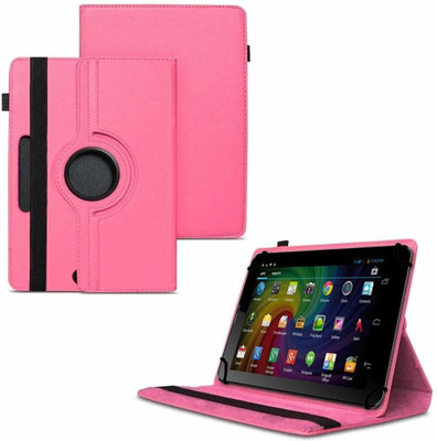 TGK Flip Cover for Micromax Funbook Duo P310 Tablet 7 inch/ Rotating Leather Stand Case(Pink, Cases with Holder)