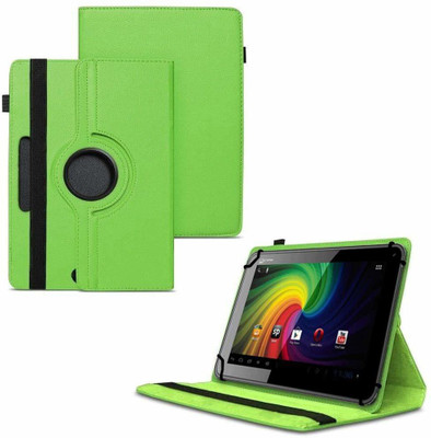 TGK Flip Cover for Micromax Funbook P255 Tablet 7 inch / Rotating Leather Stand Case(Green, Cases with Holder)