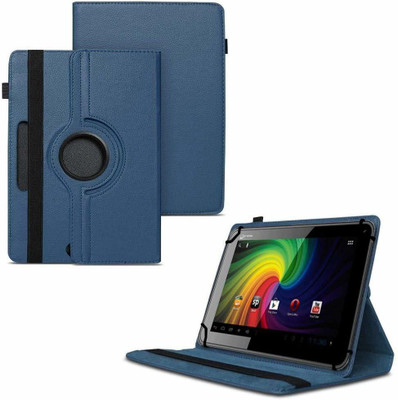 TGK Flip Cover for Micromax Funbook P255 Tablet 7 inch / Rotating Leather Stand Case(Blue, Cases with Holder)