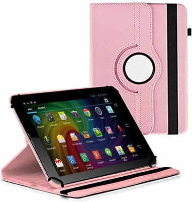 TGK Flip Cover for Micromax Funbook Duo P310 Tablet 7 inch/ Rotating Leather Stand Case(Pink, Cases with Holder)