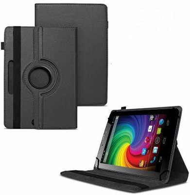 TGK Flip Cover for Micromax Funbook Mini P410i Tablet 7 inch 4GB, Wi-Fi3G+Voice Calling / Rotating Leather Case(Black, Cases with Holder)