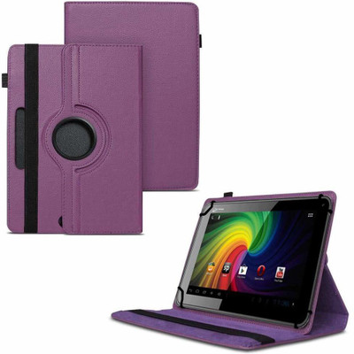 TGK Flip Cover for Micromax Funbook P255 Tablet 7 inch / Rotating Leather Stand Case(Purple, Cases with Holder)
