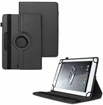 TGK Flip Cover for Micromax Canvas Tab P470 Tablet 7 inch/ Rotating Leather Stand Case(Black, Cases with Holder)